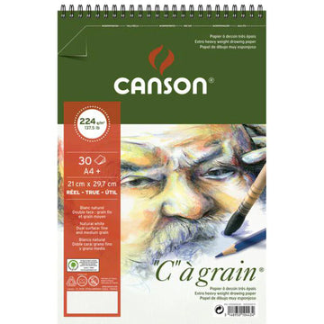 Hover to zoom Canson "C"a' grain Spiral Bound 224gsm Size-21x29.7cm-A4+