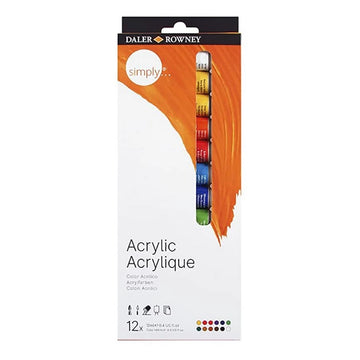 Daler-Rowney Simply Acrylic Color Tube Set (12 Tubes x 12ml)