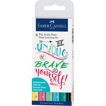 Pitt Artist Pen India ink pen, set of 6 Lettering, Pastel