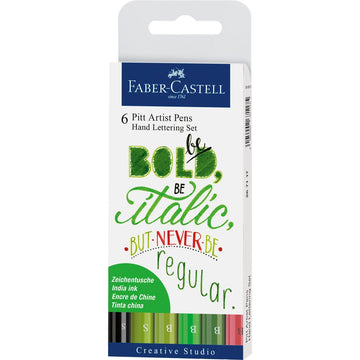 Pitt Artist Pen India ink pen, set of 6 Lettering, Green