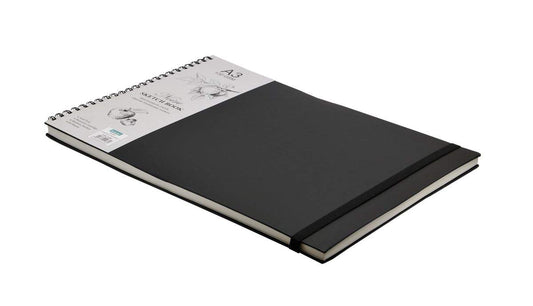 Scholar Noire Sketch Book (A3) (130 GSM Natural Shade Cartridge Paper) (Wiro Bound + Elastic Closure)