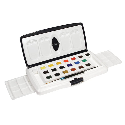 Daler Rowney Aquafine Watercolour Plastic Box Set (20 Half Pans)