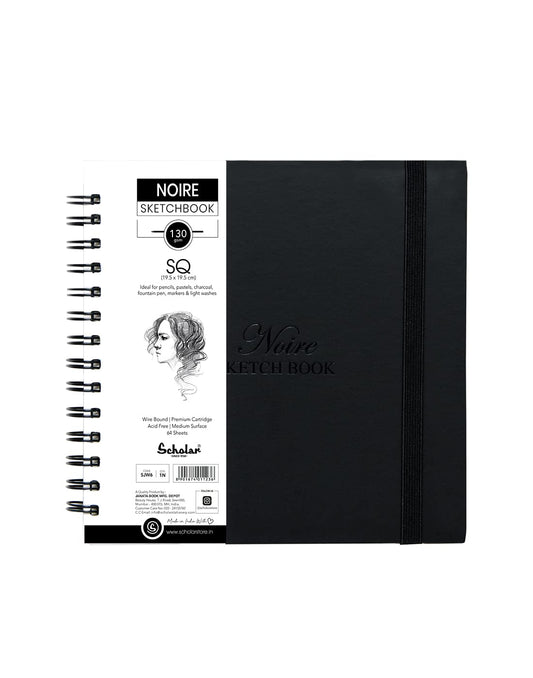 Scholar Noire Sketch Book (Square) (130 GSM Natural Shade Cartridge Paper)