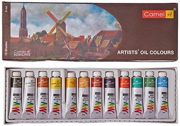 Camel Artist's Oil Color Box - 9ml Tubes, 12 Shades