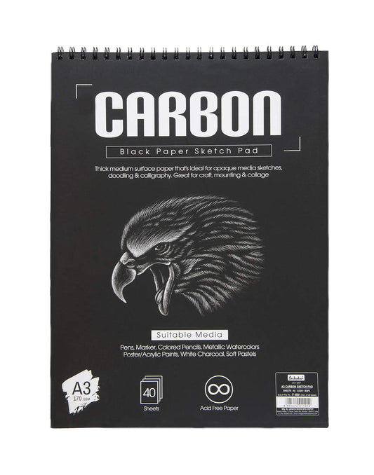 Scholar Carbon Black Paper Sketch Book A3 Size 170 GSM 40 Sheets