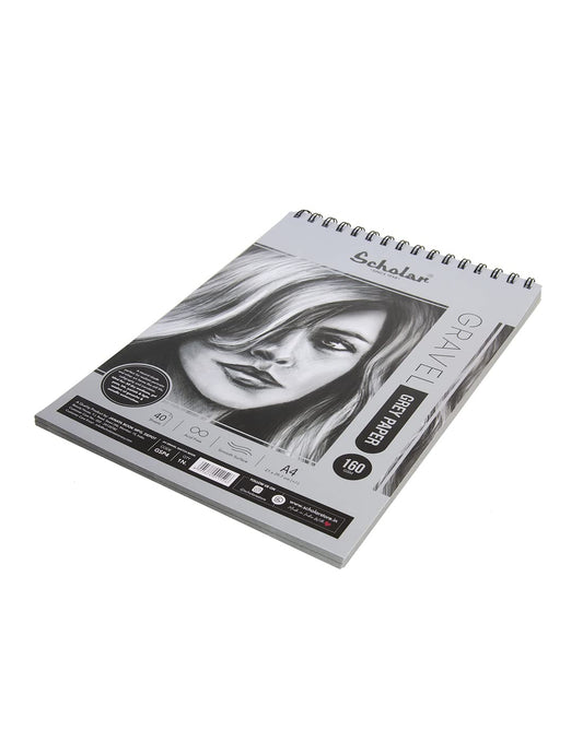 Scholar Gravel Sketch Pad (170 GSM Grey Toned Paper) (A4)