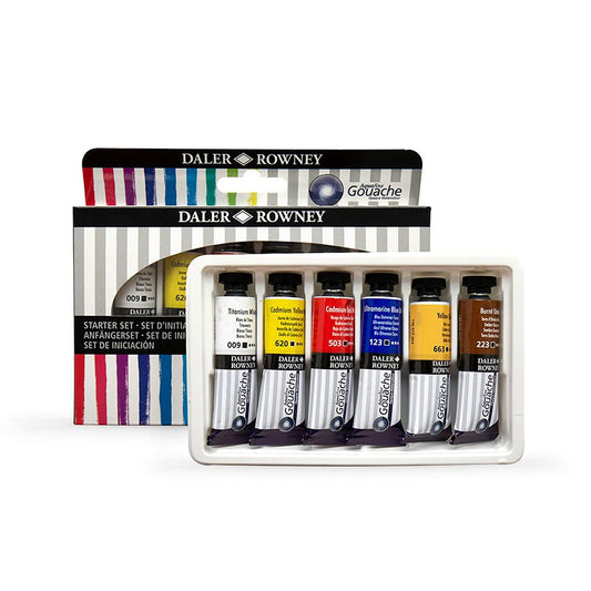 Daler-Rowney Aquafine Gouache Opaque Watercolour Set (6 x 15ml Tubes)