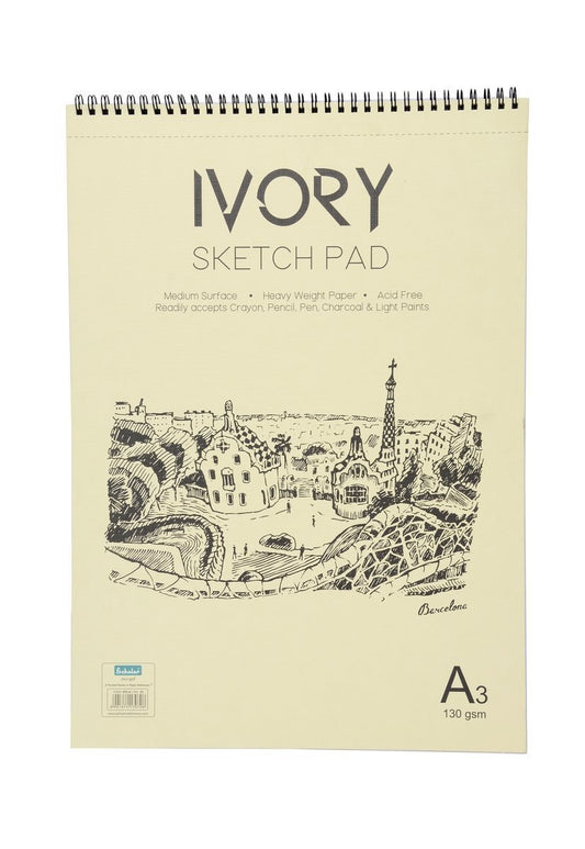 Scholar AP2 Ivory Sketch Pad with Wire-O Artist Stationery