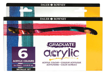 Daler Rowney Graduate Acrylic Colour Paint Tube Metallic Set (6x75 ml)