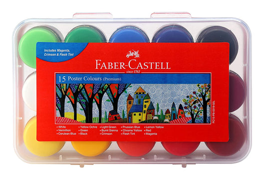 Faber-Castell Poster Color Plastic Box - Pack of 15 (Assorted)