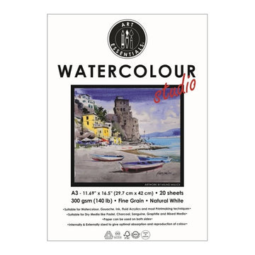 ART ESSENTIALS WATERCOLOUR STUDIO A3 (29.7 CM X 42 CM) POLYPACK OF 20 SHEETS