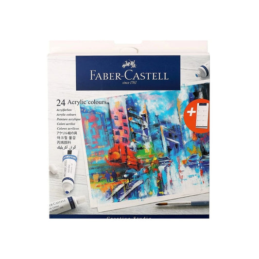 Faber-Castell Acrylic Color Box - 9ml Tubes, 24 Shades