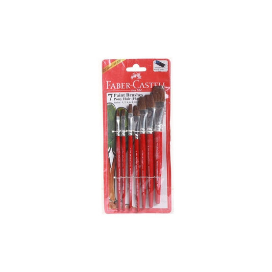 Faber-Castell Tri-Grip Brush - Flat, Pack of 7