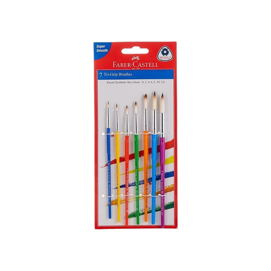 Faber-Castell Tri-Grip Brush - Round, Pack of 7