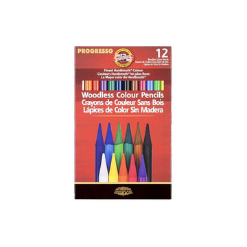 Koh-I-Noor Progresso Woodless Colored Pencils, Set of 12