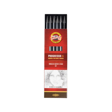 Koh-I-Noor Progresso Woodless Graphite Pencils, Set of 6