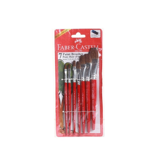 Faber-Castell Pony Hair Flat Paint Brush - Set of 7