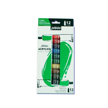 Pebeo High Viscosity Studio Acrylics - Set of 12 Colours