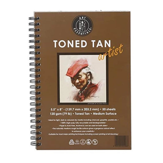 ART ESSENTIALS Toned Sketch Artist 5.5 x 8 inch, Album of 50 Sheets