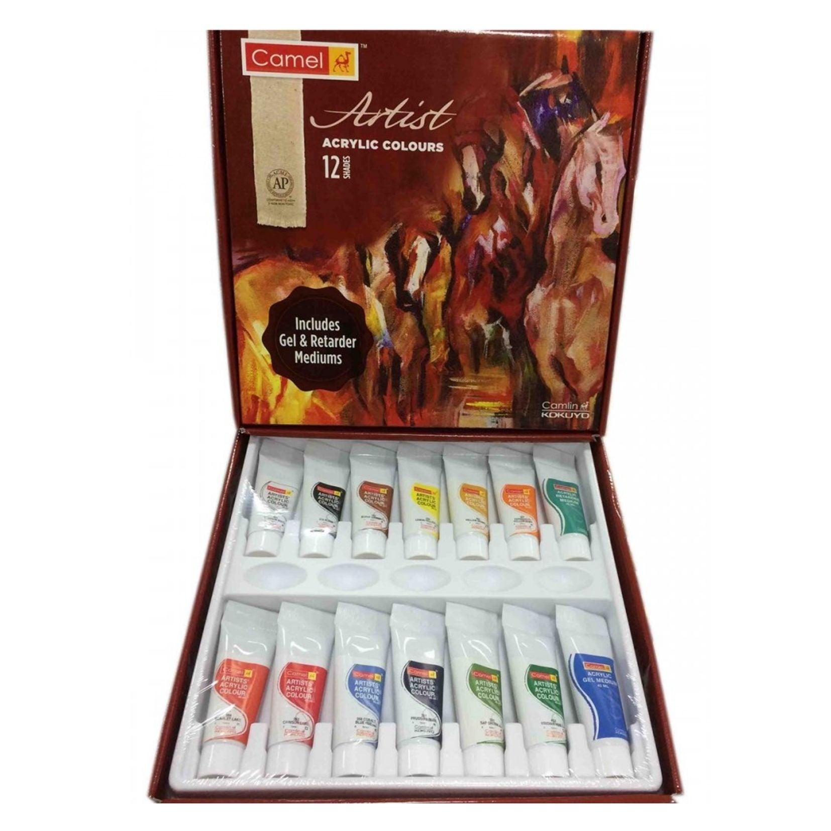 Camlin Kokuyo Artist 40ml Acrylic Color Shade - 12 Shades (Multicolor) - Artoodlesstore