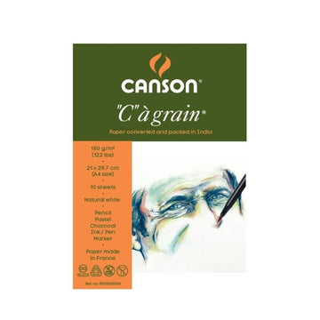 Canson C a' grain 180 GSM A4 Pack of 10 Fine Grain Sheets - Artoodlesstore