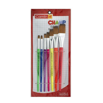 Camlin Champ Flat Brush Set - Pack of 7 (Multicolor) - Artoodlesstore