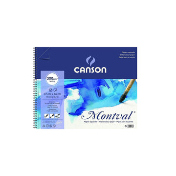 Canson Montval 30x40cm 300 GSM Watercolour Paper (Block of 12 Sheets) - Artoodlesstore