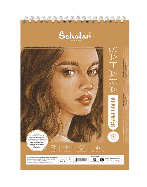 Scholar A4 170 GSM Kraft Paper Sketch Pad (40 Sheets)