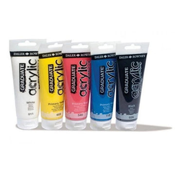 Daler Rowney Graduate Acrylics Primary Colours, 5x120ml