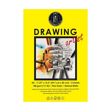 Art Essentials Drawing Artist A3 Natural White Fine Grain 180 GSM Paper