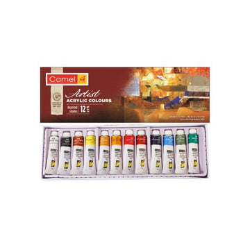 Camel Camlin Acrylic Color Box - 20ml Tubes, 12 Shades