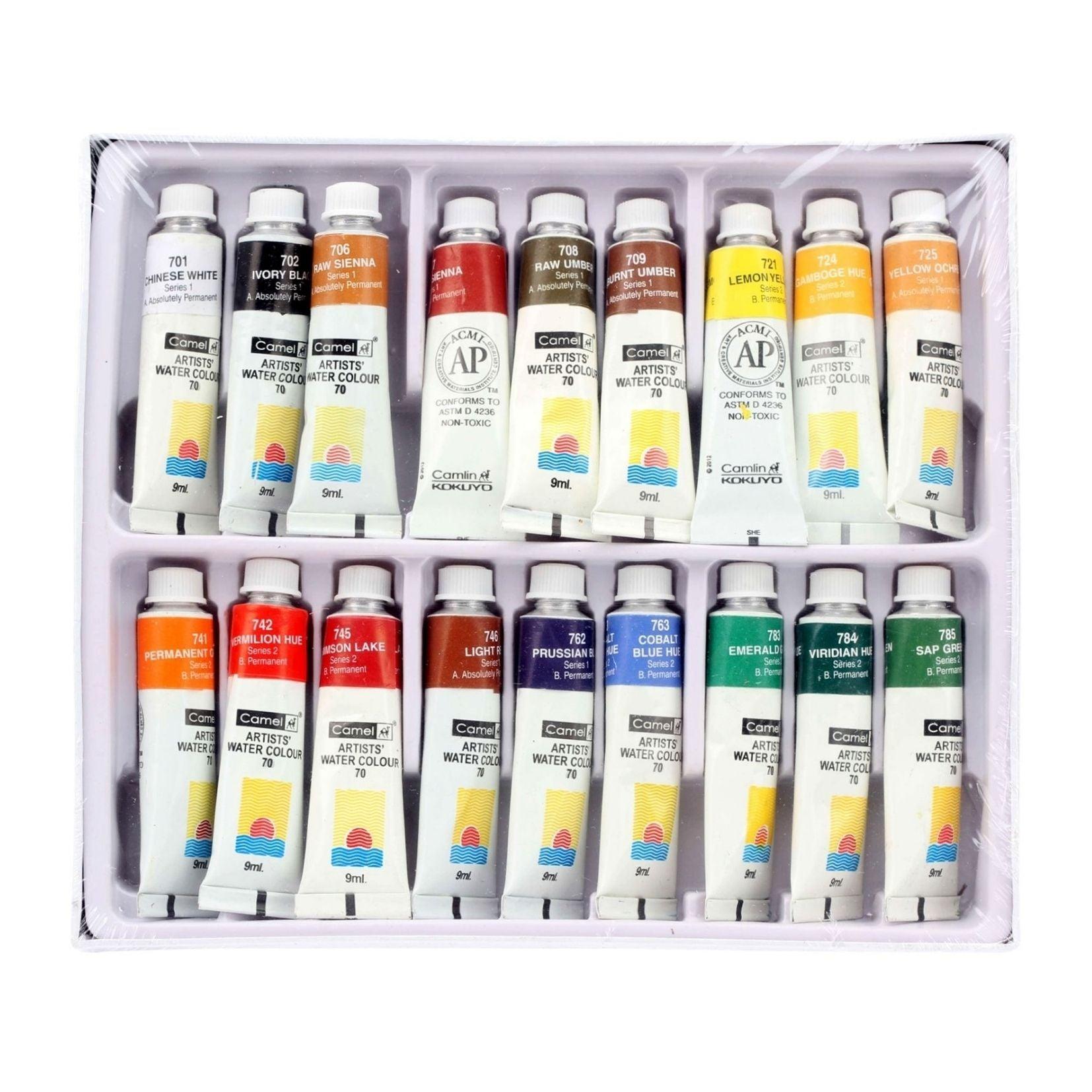 Camel Artists' Water Colours-18 shades - Artoodlesstore