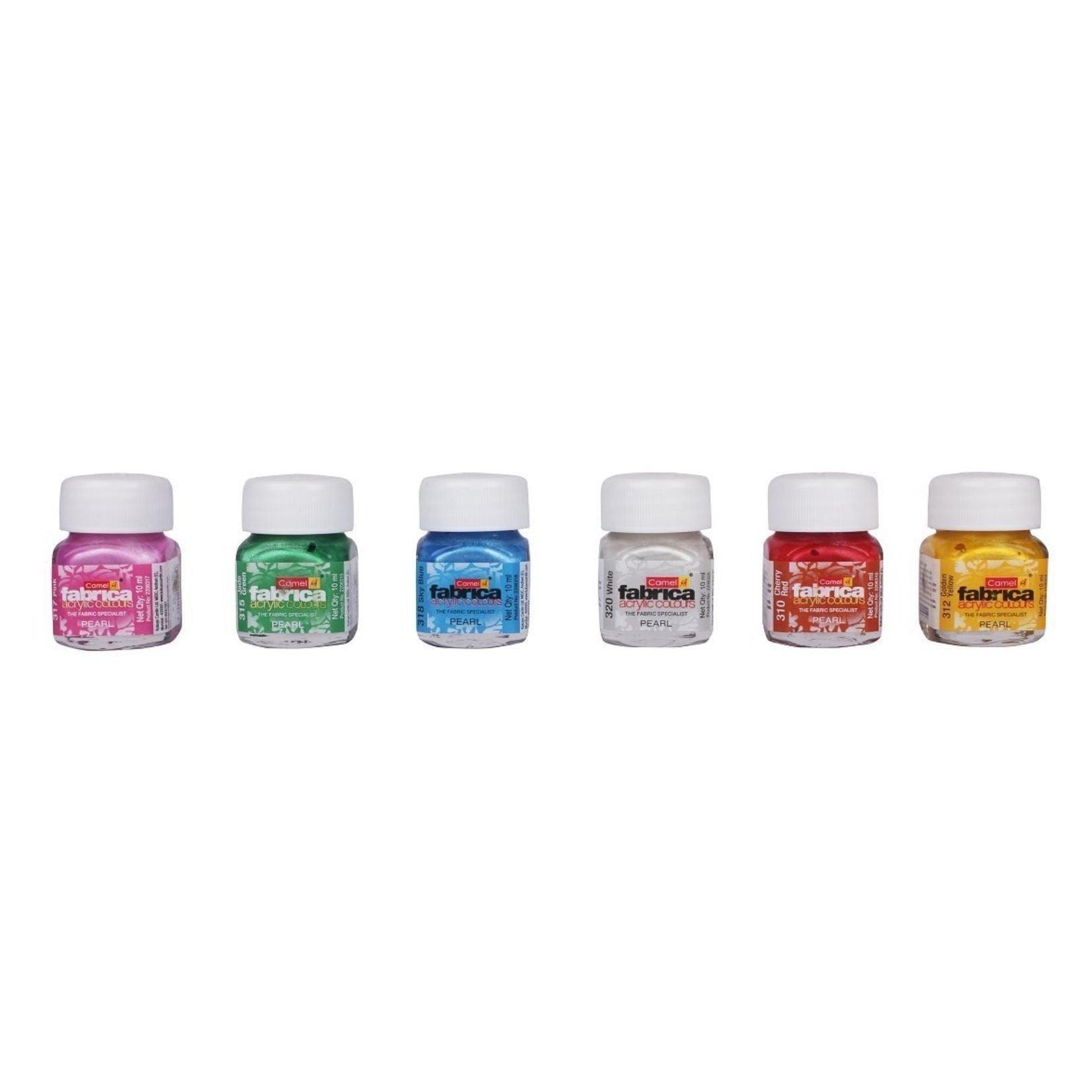 Camel Camlin Kokuyo Fabrica Acrylic Pearl Color - 10ml Each, 6 Shades - Artoodlesstore