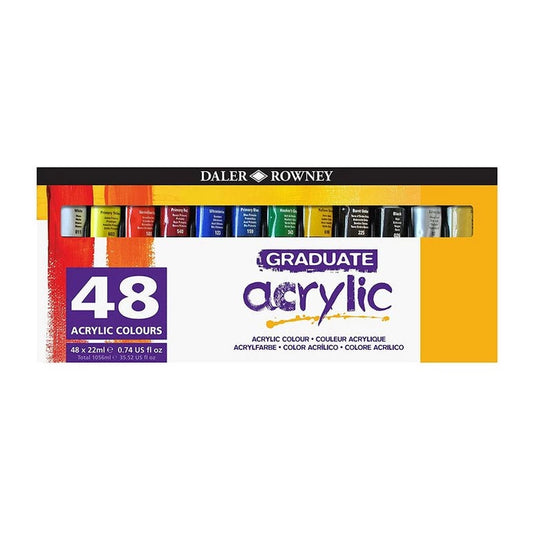 Daler Rowney 123900048 Graduate Acrylic Set 22ml (Pack of 48)