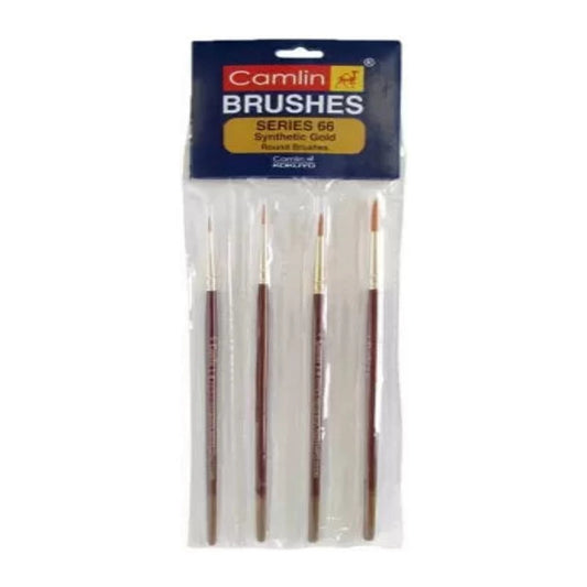 Camlin SR 66 ROUND 4 BRUSH SET  (Multicolor)